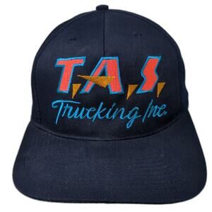 T.A.S Trucking Inc. Strapback 5 Panel Cap Blue One Size Adjustable Head To Toe